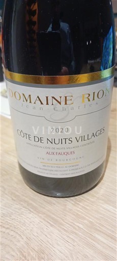 Bourgogne Côte de nuits villages Domaine Rion Jean-Charles Aux Fauques 2020
