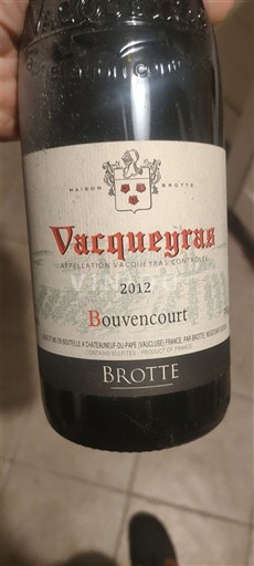 Thung lũng Rhône Vacqueyras Maison Brotte Bouvencourt 2012