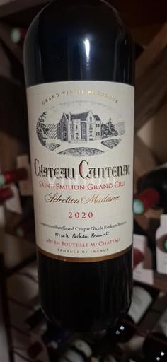 Bordeaux Saint-Émilion Grand Cru Grand Cru Château Cantenac Sélection Madame 2020