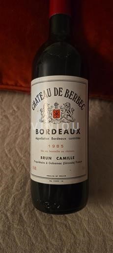 Bordeaux Château Berbec 1985