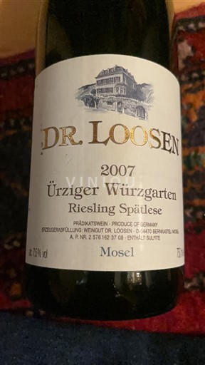 Mosel Moselle Dr. Loosen Ürziger Würzgarten Riesling Spätlese 2007