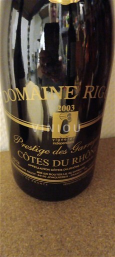 Thung lũng Rhône Côtes-du-rhône Domaine Richaud Prestige des Garrigues 2003