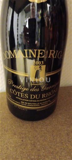 Rhône Valley Côtes-du-Rhône Domaine Rigot Prestige des Garrigues 2003