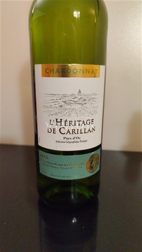 Languedoc in Roussillon Pays d'Oc L'Héritage de Carillan Chardonnay 2015
