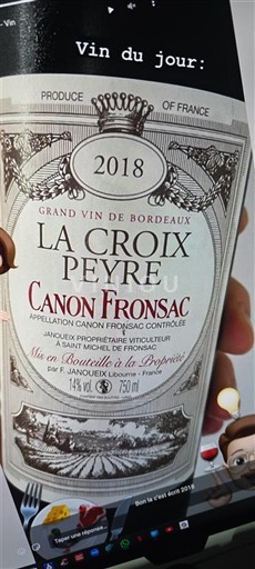 Bordeaux Canon-Fronsac La Croix Peyre 2018