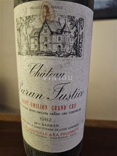 Burdeos Saint-Émilion Gran Cru Château Panan Fustice 1982