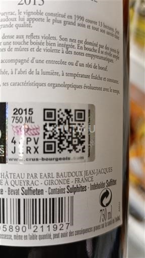 Bordeaux Puisseguin-saint-émilion Château Baudoux Jean-Jacques 2015