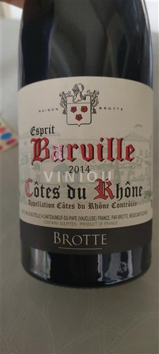 Thung lũng Rhône Côtes-du-rhône Brotte Esprit Barville 2014