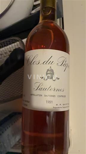 Bordeaux Sauternes Clos du Pape 1991