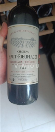 Rượu vang Rouge sec Château Haut-Rieuflaget 2008 Pháp Bordeaux Bordeaux Supérieur AOC