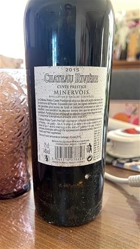 Linguadoca Minervois Château Rivière Prestige 2015