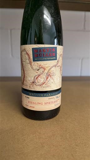 Mosel Moselle Martin Müllen Kröver Paradies Riesling Spätlese 2010