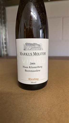 Mosel Moselle Markus Molitor Haus Klosterberg Beerenauslese 2006