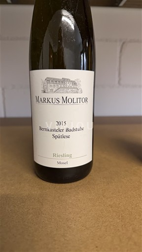 Mosel Không được chỉ định Markus Molitor Bernkasteler Badstube Spätlese 2015