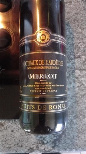 Viinit Rouge sec Puits de Ronze Non millésimé Ranska Alpit ja Rhônen maat Ardèchen rinteet IGP