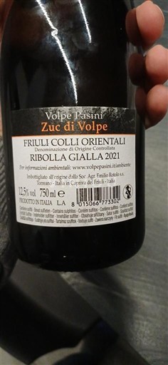 Friuli-Venezia Giulia Colinele Orientale ale Friuli Volpe Pasini Zuc di Volpe 2021
