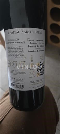 Bordeaux Château Sainte Barbe 2016