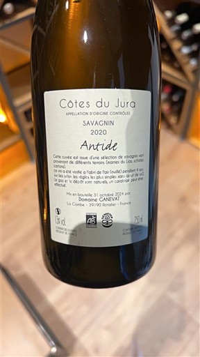 Jura Côtes-do-jura Domaine CANEVAT Antide 2020