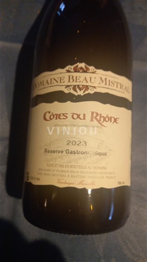 Thung lũng Rhône Côtes-du-rhône Domaine Beau Mistral Réserve Gastronomique 2023