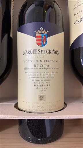 La Rioja Rioja Marqués de Griñón Coleccion Personal 1997