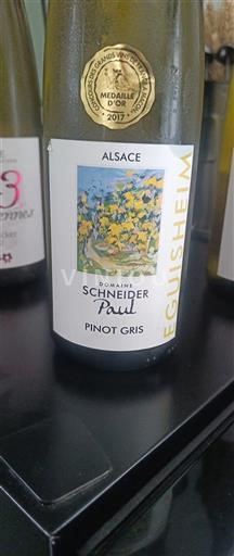 Alsace Pinot Grigio Domaine Schneider Paul Eguisheim 2017