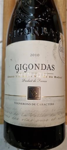 Thung lũng Rhône Gigondas Vignerons de Caractère 2010