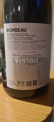 Roussillon Côtes-du-Roussillon Domaine Rombeau Alchemia 2019