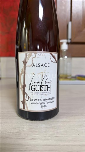 Alsace Vendanges Tardives Jean Claude Gueth Gewurztraminer Vendanges Tardives 2018