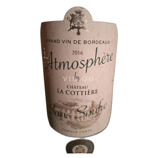 Bordeaux Ni doloceno Château La Cottière Atmosphère 2016