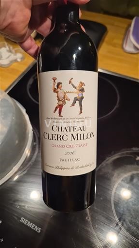 Bordeaux Pauillac Grand Cru Château Clerc Milon 2016