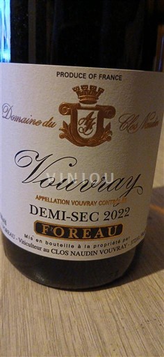 Thung lũng sông Loire Vouvray Domaine Clos Naudin Foreau 2022