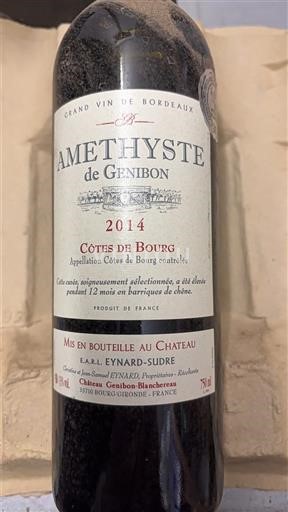 Bordeaux Côtes-de-bourg Château Genibon Améthyste de Genibon 2014
