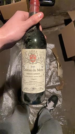 Rượu vang Rouge sec Château Merle 1986 Pháp Bordeaux Bordeaux Supérieur AOC