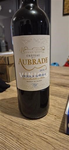 Rượu vang Rouge sec Château Aubrade 2016 Pháp Bordeaux Bordeaux Supérieur AOC