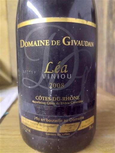 Vallée du Rhône Côtes-du-rhône Domaine Givaudan Léa 2008