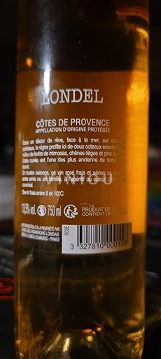 Provence Côtes-de-Provence Londel Không niên vụ