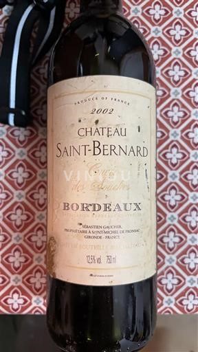Bordeaux Château Saint-Bernard des Anges 2002