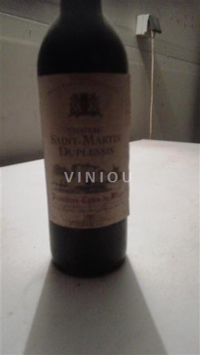 Rượu vang Rouge sec Château Saint-Martin Duplessis 1997 Pháp Bordeaux Bordeaux Supérieur AOC