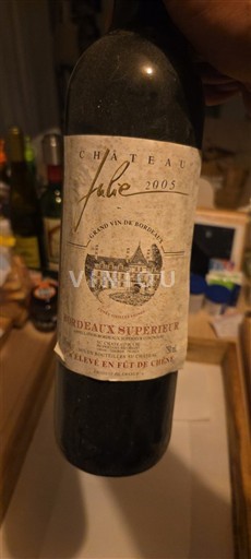 Rượu vang Rouge sec Château Julie 2005 Pháp Bordeaux Bordeaux Supérieur AOC