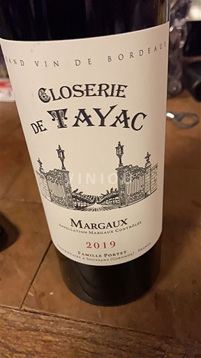Bordeaux Margaux Closerie de Tayac 2019