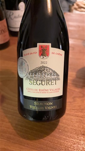 Thung lũng Rhône Côtes-du-rhône-villages Séguret Sélection Vieilles Vignes 2022