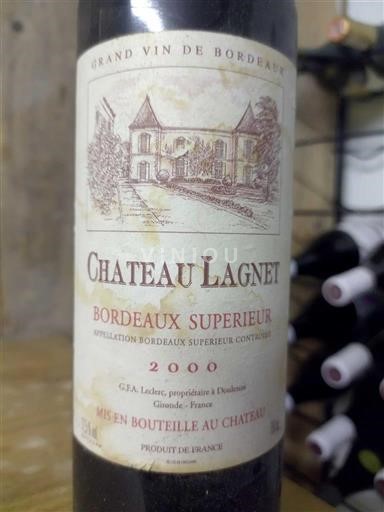 Bordeaux Bordeaux Supérieur Château Lagnet 2000