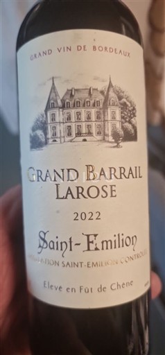 Bordeaux Saint-Émilion Grand Barrail Larose 2022