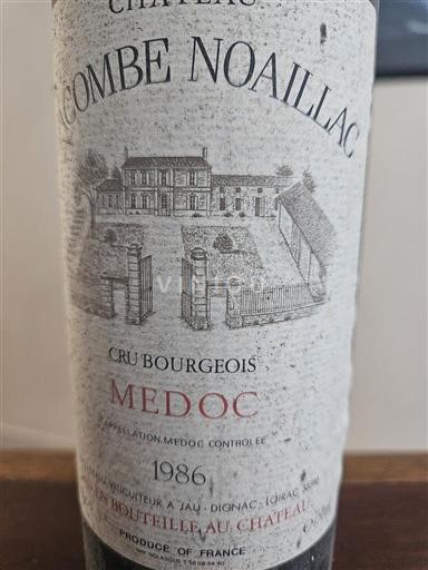 Bordeaux Médoc Château La Tour de By La Combe Noaillac 1986