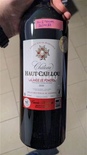 Bordeaux Lalande-de-Pomerol Château Haut-Caillou D. 2020