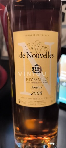 Roussillon Rivesaltes Château Nouvelles Ambré 2008