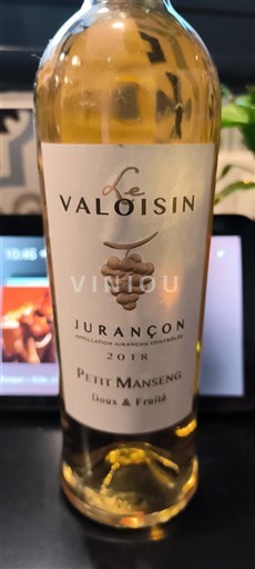 Sud-Ovest Jurançon Le Valoisin Petit Manseng Doux & Fruité 2018
