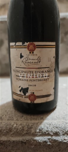 Provence, hạ lưu Rhône, Corse Thân Vương quốc Orange Domaine Pontbriant 2010