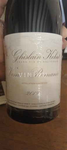 Borgogna Vosne-Romanée Ghislain Kohut 2019