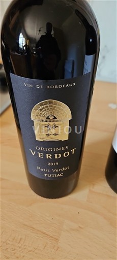 Bordeaux Tutiac Origines Verdot 2019